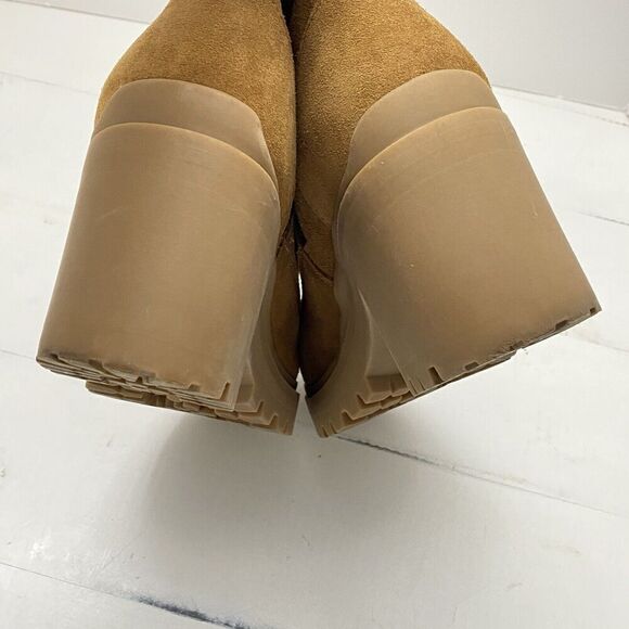 Steve Madden Jaydin-F Brown Suede Platform Boots Women's size 9.5M side zipper - Picture 10 of 13